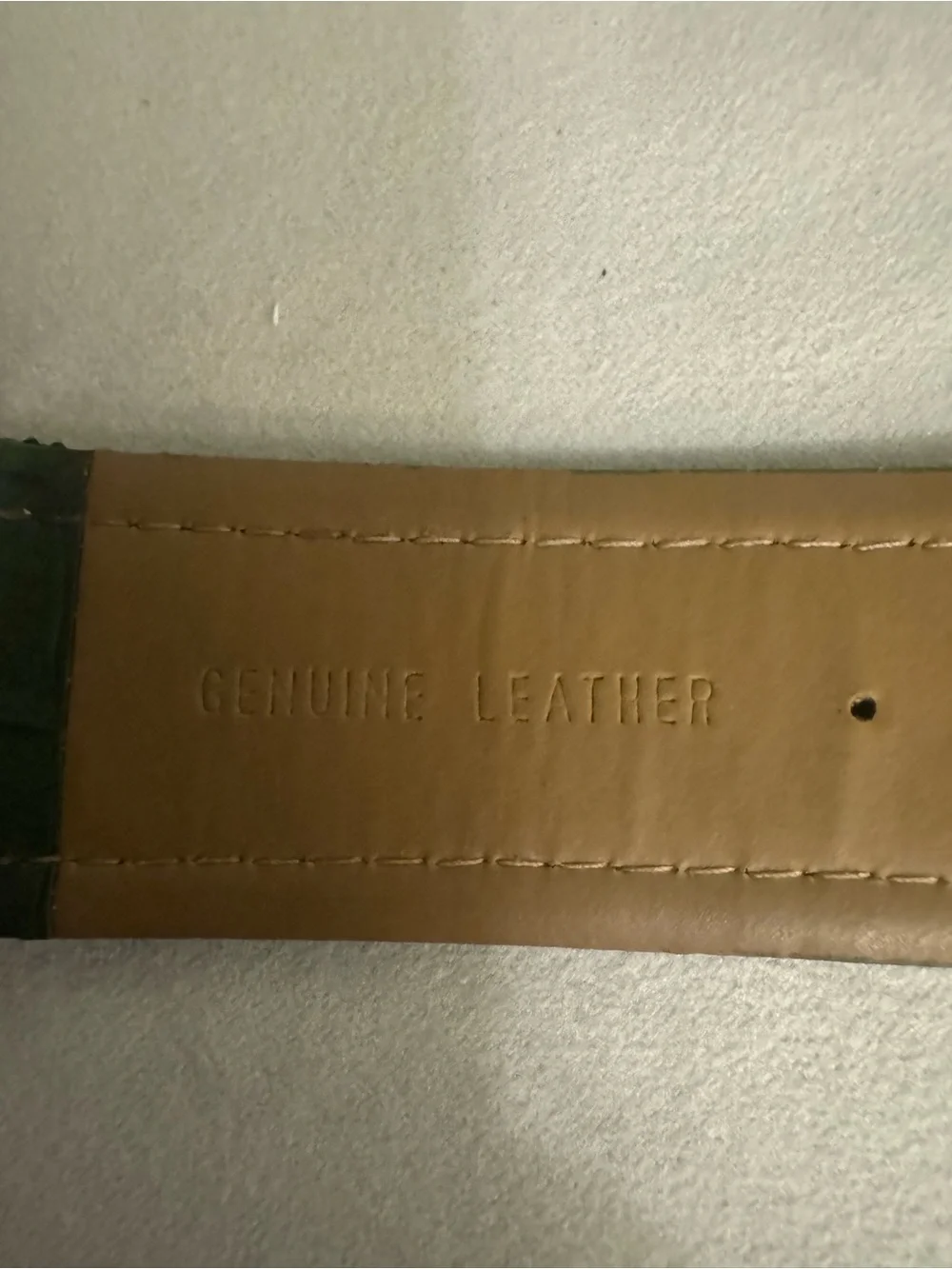 Bijoux Terner Green Leather Strap Digital Watch with Silver-Tone Case